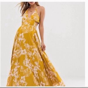 NWT Free People Lille Printed tie back Maxi Dress